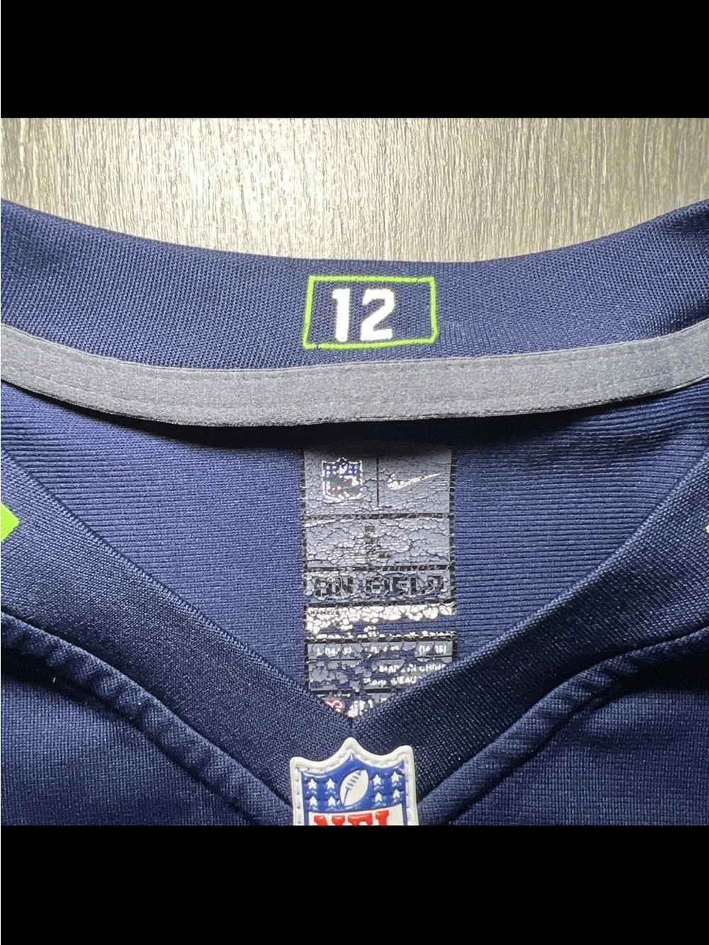 Seattle Seahawks Kids #24 Navy & Neon Green Football Jersey
